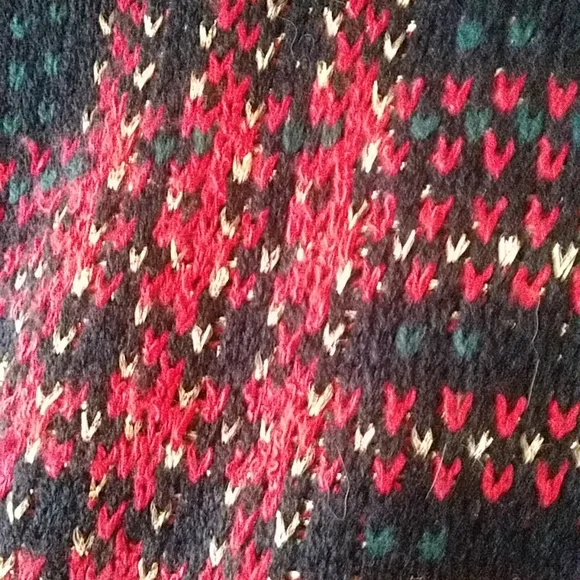 Just for Petites Plaid Chain Link Cardigan Sweater PM Black Red - Picture 7 of 16